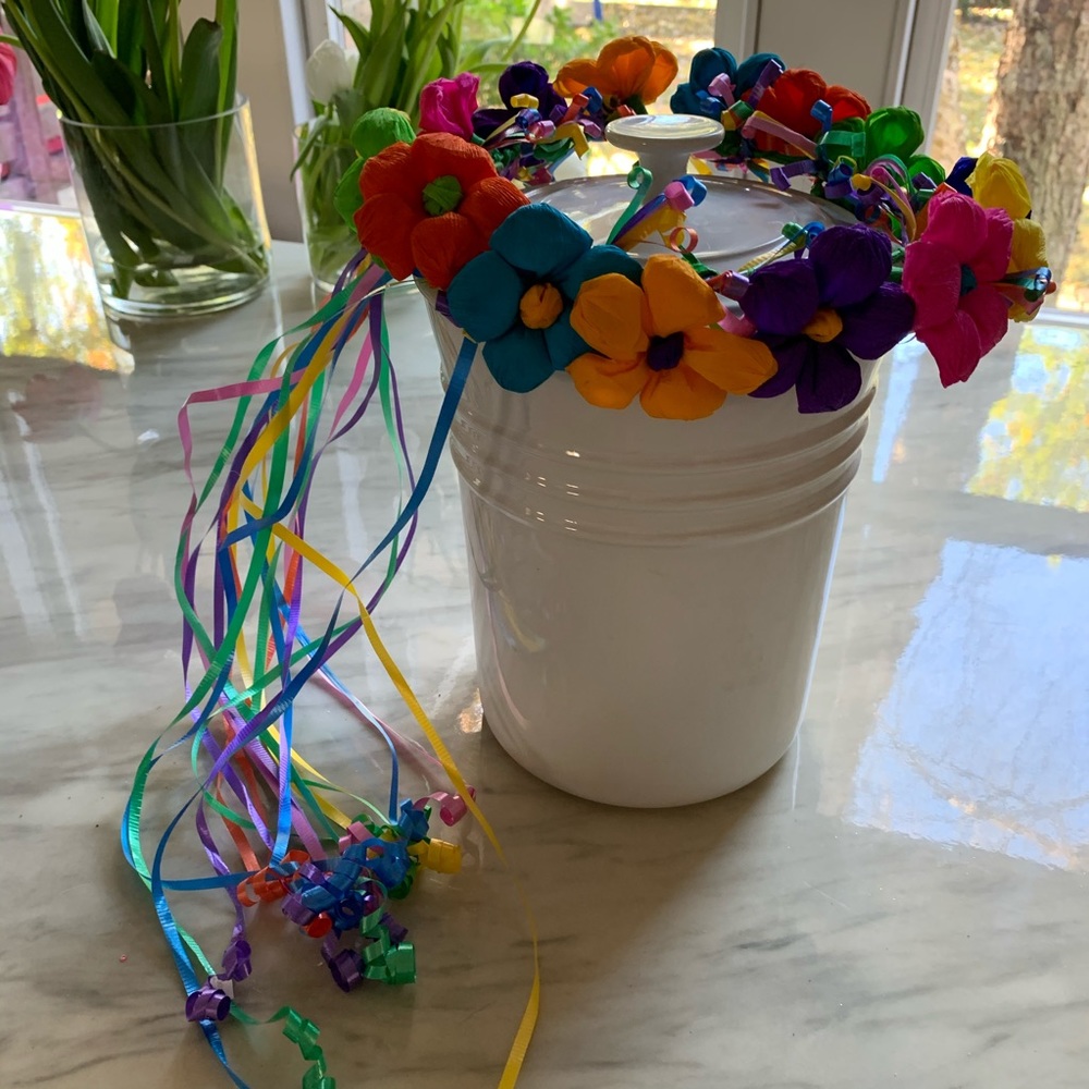 Mexican multicolor paper flower headband tiara